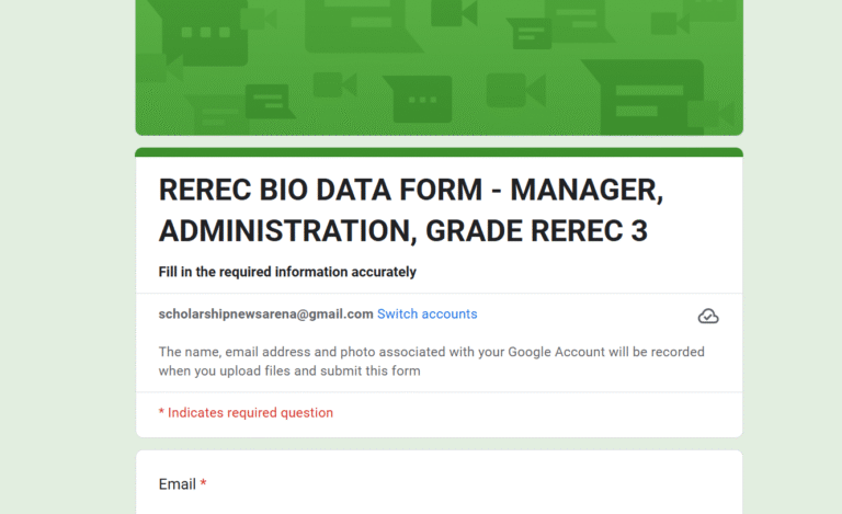 REREC Recruitment 2025/2026 Application Form Portal