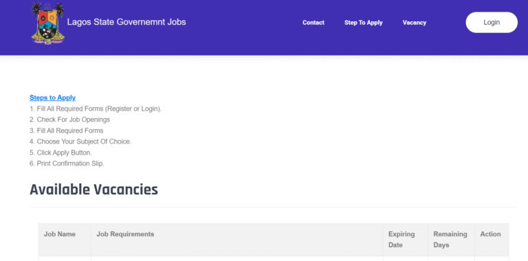 Lagos State TESCOM Recruitment 2025/2026 Application Form Portal | How to Apply
